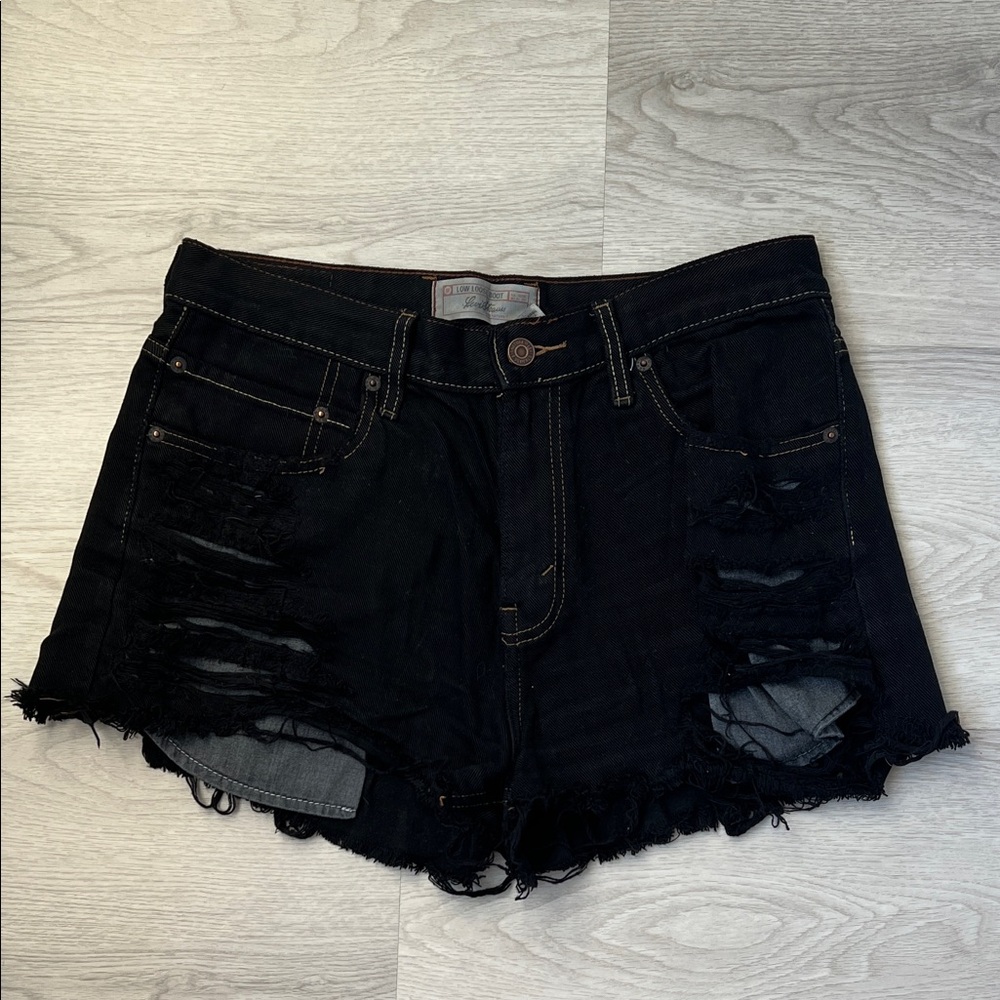 Vintage Black Distressed Shorts
